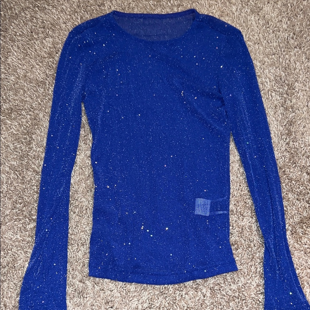 Blue Sparkle Long Sleeve Top